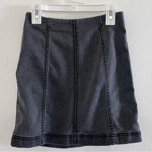 Free People Grey Denim Mini Skirt